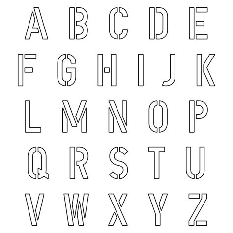 Printable Alphabet Letter Stencils | Letter stencils, Stencil patterns ...