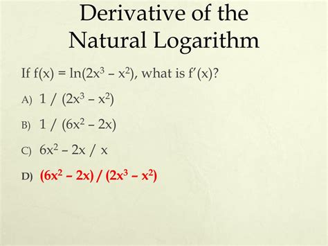 PPT - Derivatives of the Natural Logarithm PowerPoint Presentation, free download - ID:2703952