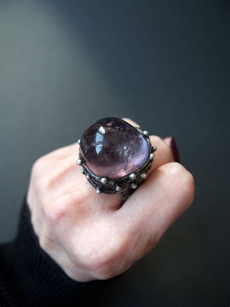 Amethyst Huge Dome Ring Big Magnificent Amethyst Ring Etsy Dream