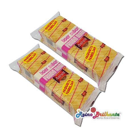 Reino Brilhante Boer Morango E Nata Asinez Cx 14x280g Bolachas