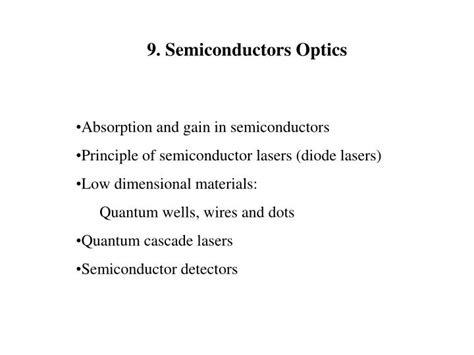 Ppt 9 Semiconductors Optics Powerpoint Presentation Free Download