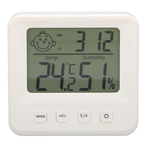 Indoor Temperature Humidity Monitor Smile Display High Accuracy Reading Digital Hygrometer With