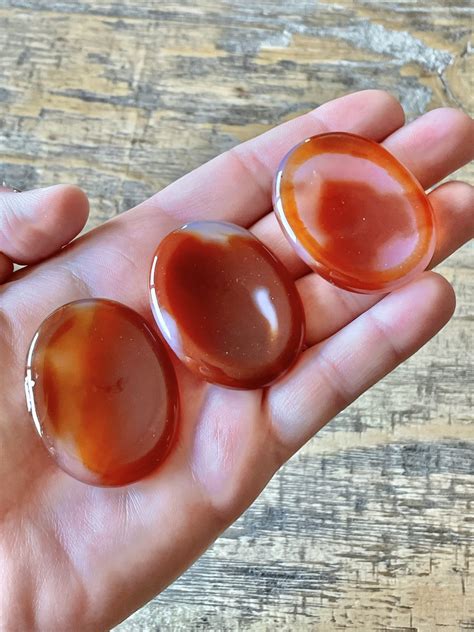 Carnelian Worry Stone Mama Moon Rocks