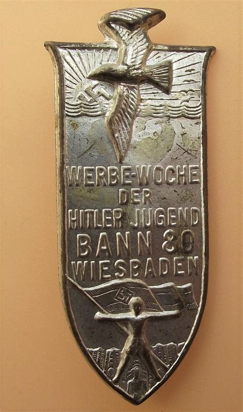 Crow Valley Militaria Hitler Youth Tinne Event Badge Bann