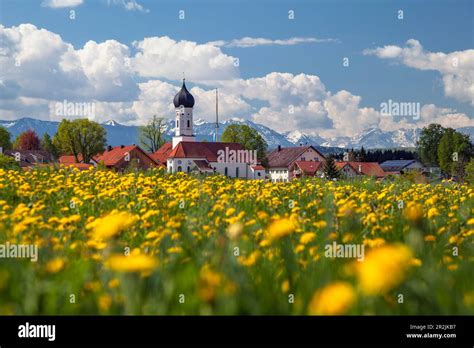 Upper Bavarian Village In The Foothills Of The Alps Iffeldorf Upper