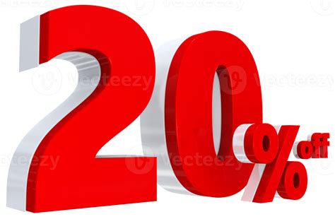 Discount 20 Percent Red Offer In 3d 8880259 Png