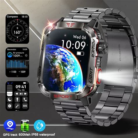 ChiBear Reloj Inteligente Militar Para Hombre Pulsera Con Pantalla HD