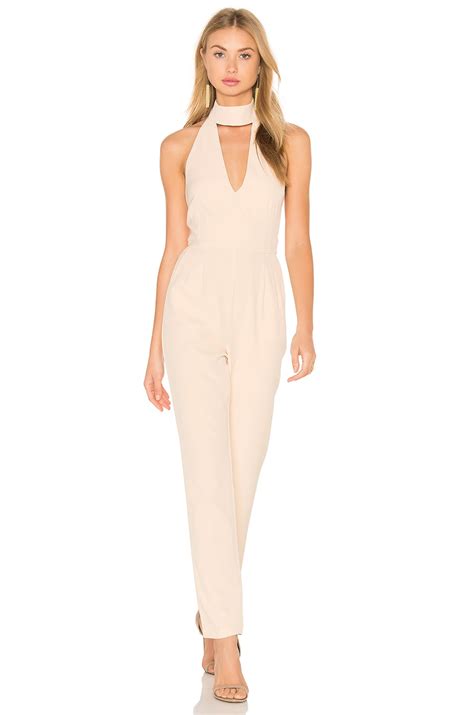 Lavish Alice Keyhole High Neck Deep Plunge Jumpsuit In Nude REVOLVE