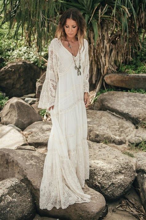 Boho Dress Boho Wedding Lace Dress Maxi Boho Dress White Etsy White