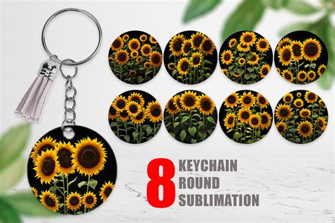 Keychain Sunflowers Dark Graphic By Artnoy Creative Fabrica