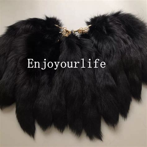 Wholesale Pcs Black Real Fox Fur Tail Keychain Pendant