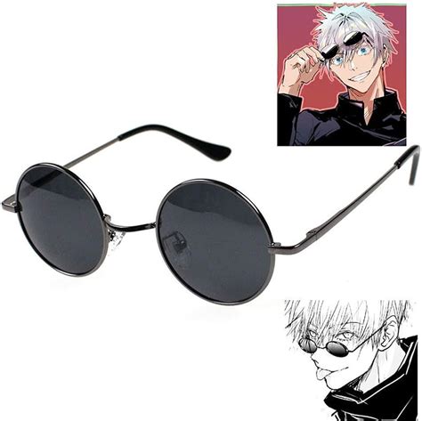 Jiajiahong Gojo Satoru Glasses Blindfold Anime Jujutsu Kaisen Round Sunglasses