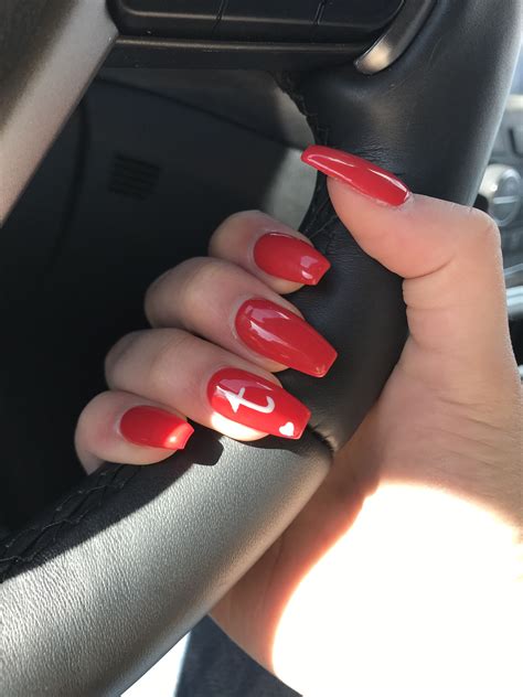 Red Manicure Red Nails Nail Inspo Nail Ideas Steering Wheel