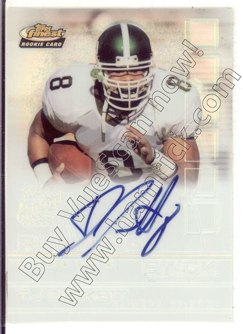 Tj Duckett Rookie Rc Draft Auto Autograph Michigan State Spartans