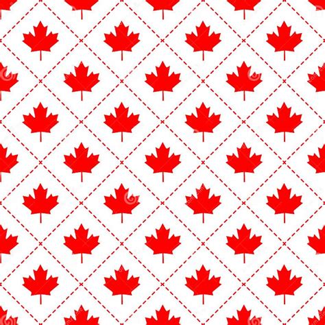 Canadian Maple Leaf Symbol Seamless Pattern Stock Vector Illustration