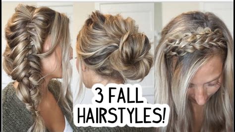 3 Easy Fall Hairstyles For Medium And Long Hair Youtube