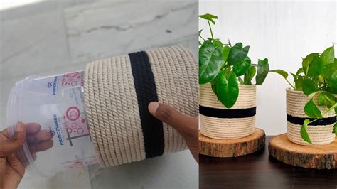 Easy DIY Jute Planters YouTube