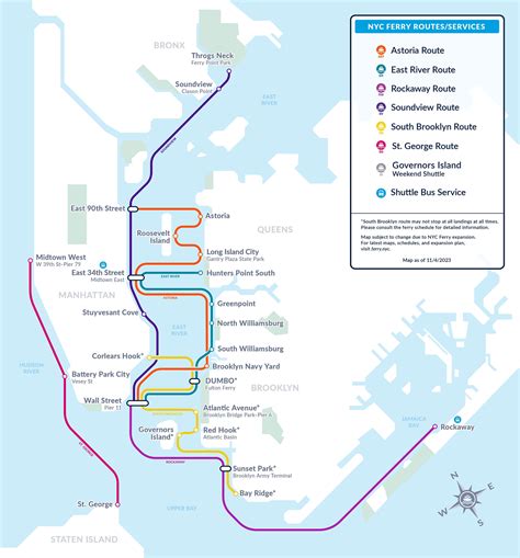 New York NYC Ferry Routes & Schedules