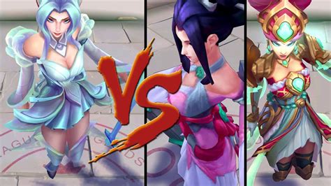 Crystal Rose Janna Vs Battle Queen Janna And Sacred Sword Janna Skin Comparison Spotlight 2022