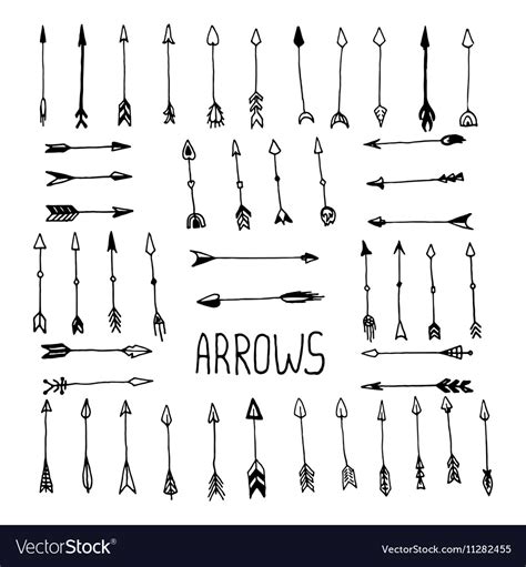 Hand Drawn Arrow Set Royalty Free Vector Image