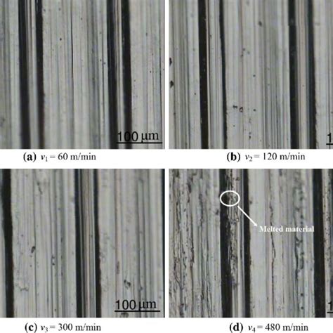 Appearance Of The Machined Surfaces At Different Cutting Velocities