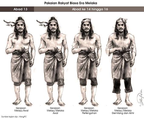 Timeline Malay Costume Peasant Men Srivijaya And Sultanate Melaka Era