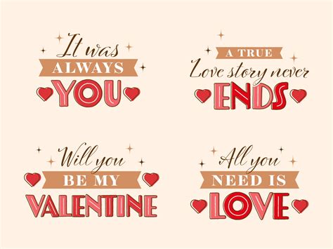 Happy Valentine's Day Quotes With Hearts On Beige Background. 23320434 ...