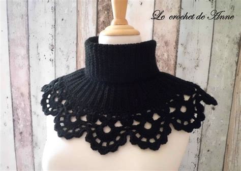 Pdf Crochet Tour De Cou Col Roul Orn D Une Belle Etsy Collier Au