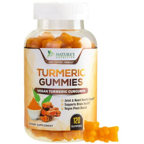 Turmeric Curcumin Gummies Vegan Turmeric Ginger Gummy With 95 Curcuminoids Black Pepper For