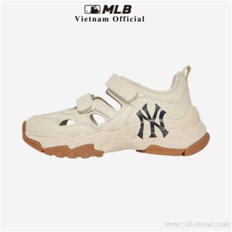 MLB Giày sandals unisex đế cao quai ngang Big Ball Chunky Mas