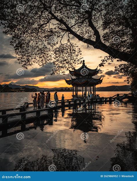 Beautiful Scenery in the City of Hangzhou with a Famous Traditional ...