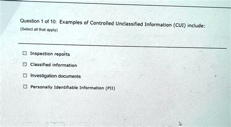 Video Solution Question Of Examples Of Controlled Unclassified