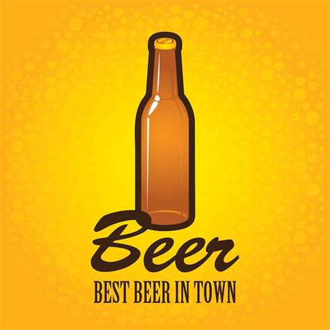 Premium Vector | Banner with bottle and inscription best beer and town