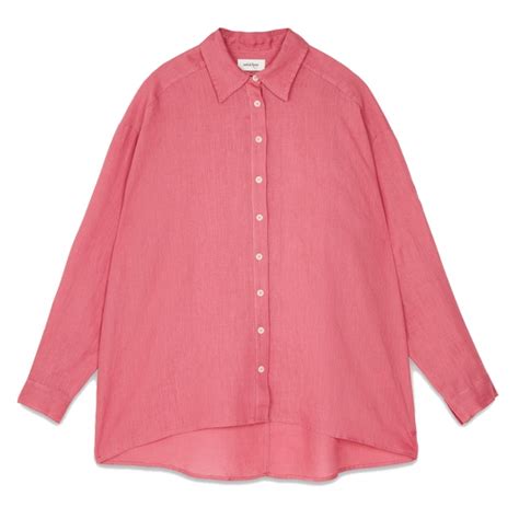 Ottod Ame Linen Wide Pattern Shirt Pink Shirt Luxury Exclusive