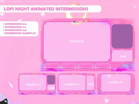 Stream Package Lofi Night Twitch Overlay Animated Alerts Animated