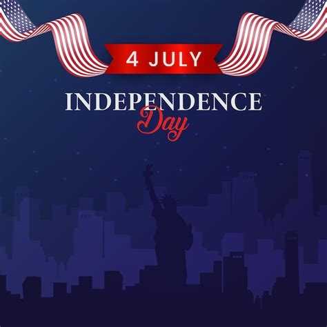 Premium Vector Th Of July America Independence Day Square Banner For