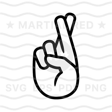 Fingers Crossed Svg, Crossing Fingers Svg, Hand Gesture, Wish for Luck ...