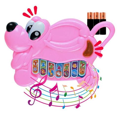 Piano Teclado Musical Vaquinha Infantil Brinquedo Bebe Luz Som