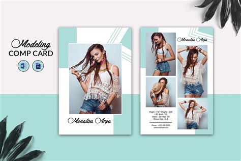 Modeling Comp Card Template Fashion Model Comp Card Modeling Etsy