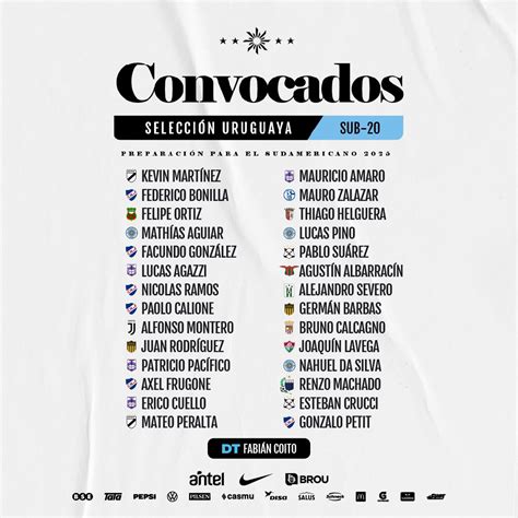 Coito delinea la lista de Uruguay para el Sudamericano Sub 20