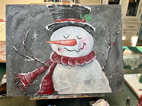 How To Paint A Snowman For Beginners Paint And Sip Idea Artofit