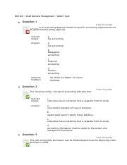 BUS 402 Small Business Management Week 5 Quiz 2 Docx BUS 402