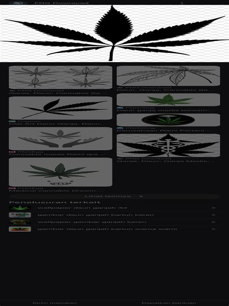 bentuk  daun ganja penelusuran google