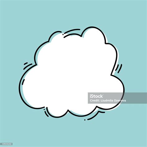 Hand Drawn Speech Bubble Shape For Quotes On Blue Background Vector