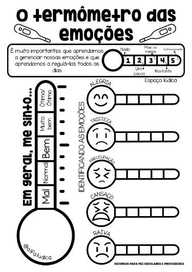 ATIVIDADE GRATUITA O termômetro das emoções PDF Psychology Feelings