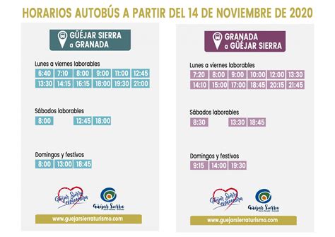 Horarios Autobus A Partir Noviembre Ayuntamiento De G Jar Sierra