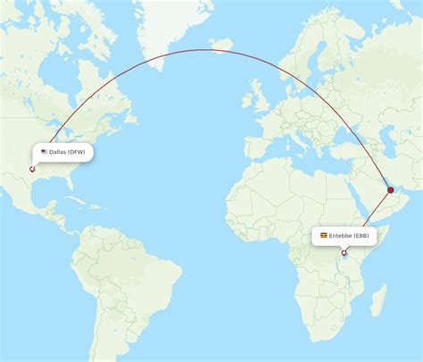 All Flight Routes From Dallas To Entebbe Dfw To Ebb Flight Routes