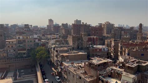 Aerial Static View Brazil Capital Cairo Cityscape Buildings Rooftops