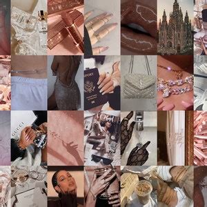 Pink Wall Collage Kit Soft Pink Wall Collage Nude Aesthetic Collage