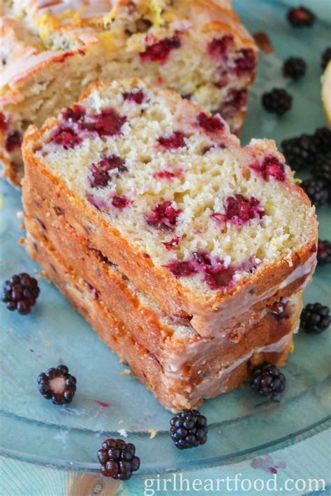 Blackberry Bread With Lemon And Icing Sugar Glaze Girl Heart Food